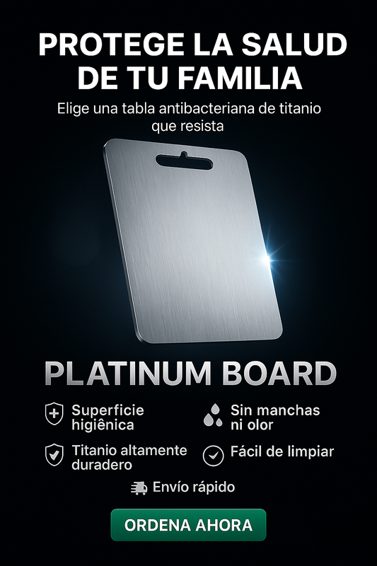 TITANBOARD® ES LA TABLA DE TITANIO ANTIBACTERIANA QUE TE DA HIGIENE, ESTILO Y DURABILIDAD DE POR VIDA.