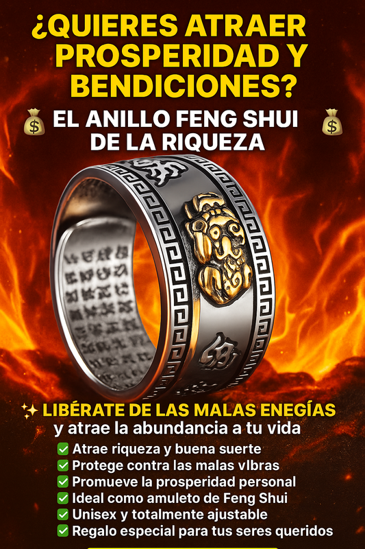 Anillo feng shui Pixiu™ de la Abundancia — Amuleto de Prosperidad y Protección- paga 1 lleva 2
